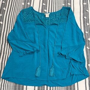Ariat Teal Blouse with Tassel Details